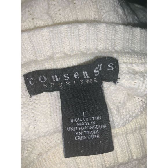 Vintage Cotton Crewneck Knit Sweater Large - Picture 7 of 8